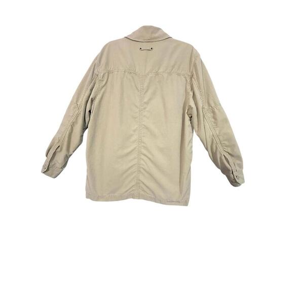 Tommy Bahama Silk Blend Jacket Men’s Size L Camel Khaki Full Zip Button Overlay - Picture 2 of 5